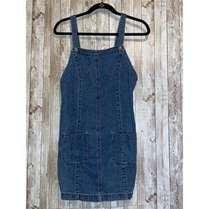 Women's Vintage Gap Overall Denim Dress Jumper Light Wash Size Small Back Zipper